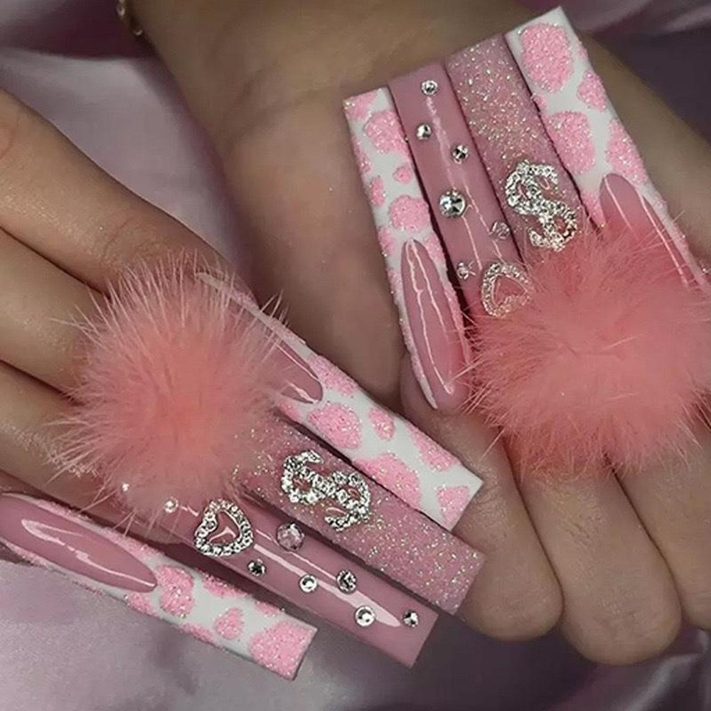 Pink Press On Nails